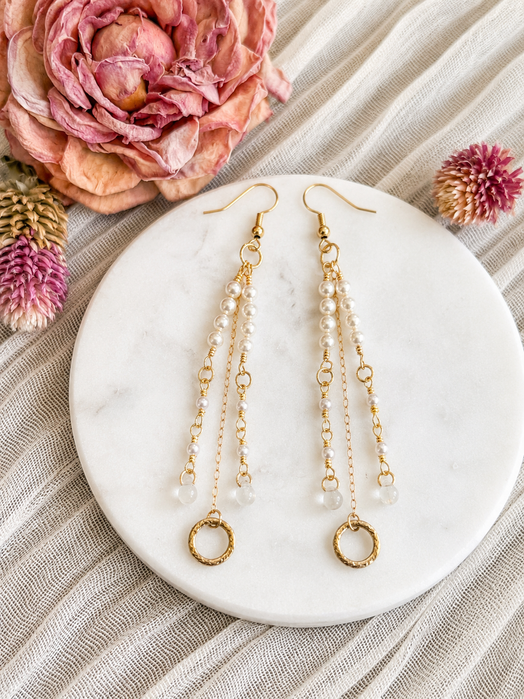 Pearl Cascade Drop Earrings