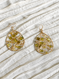 Olive Crystal Teardrop Earrings