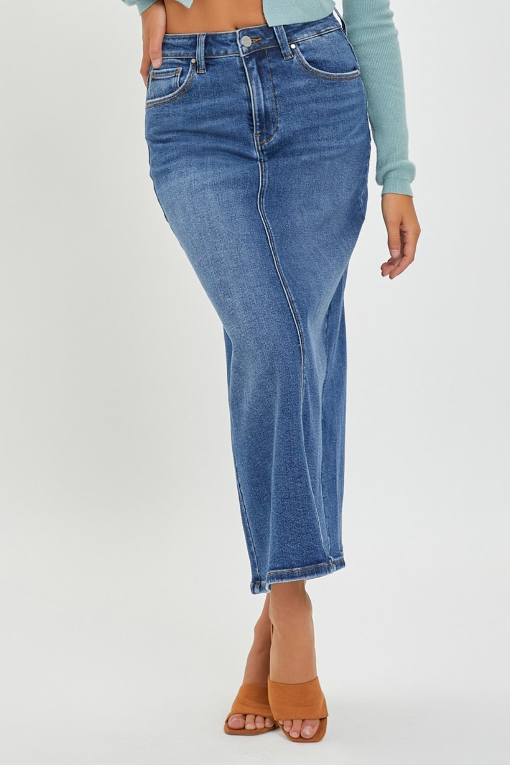 RISEN Long Denim Skirt