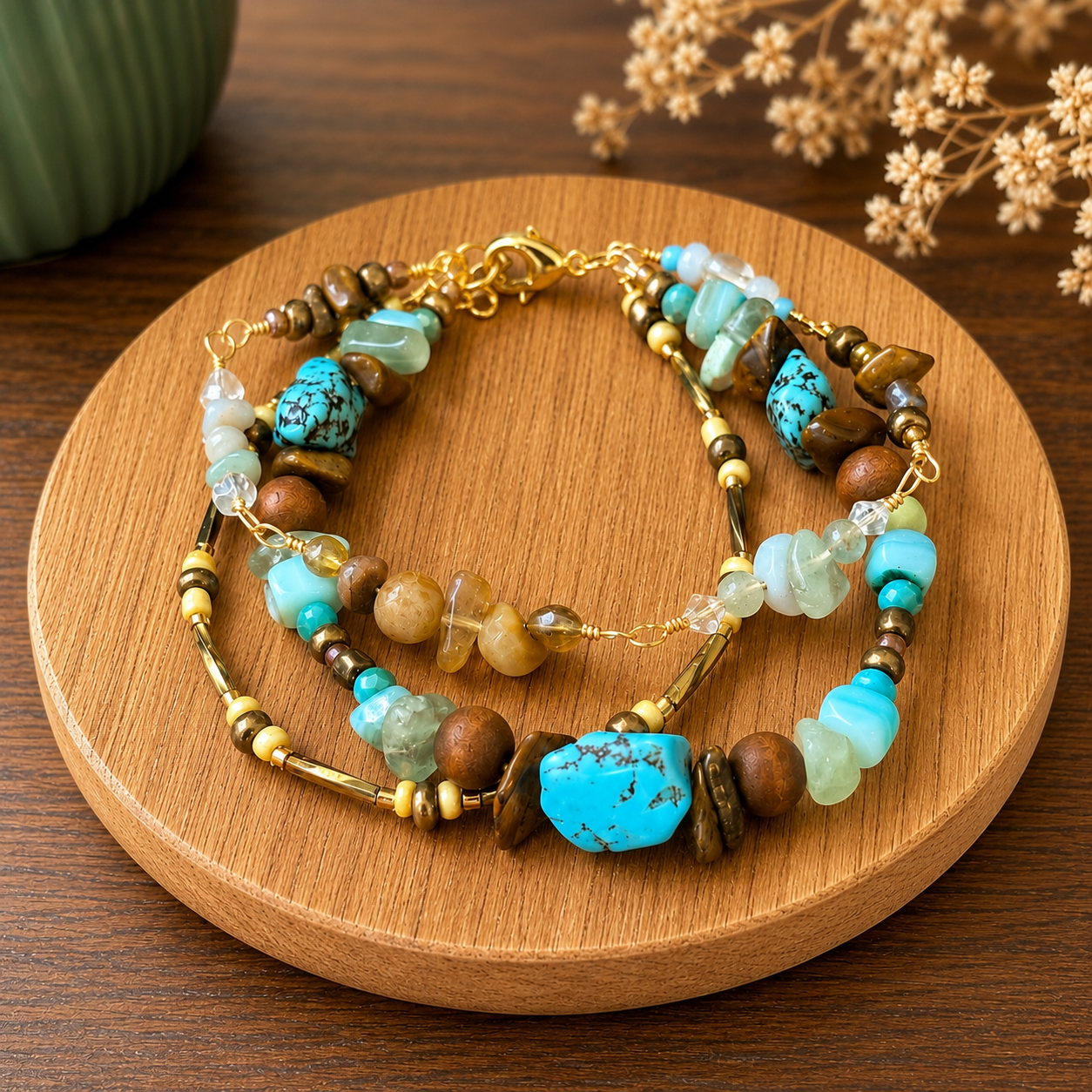 Turquoise Tide Wrap Bracelet
