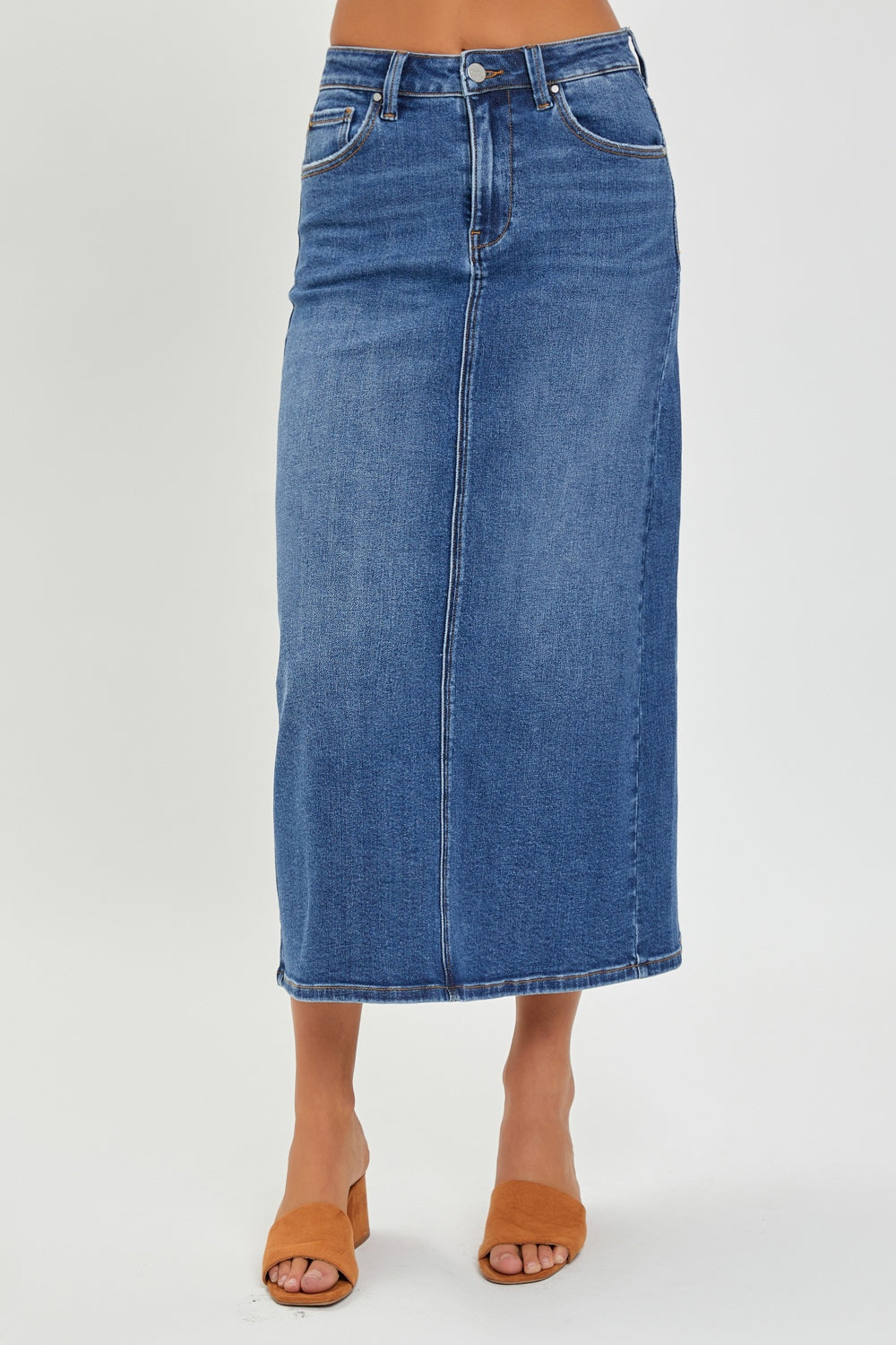 RISEN Long Denim Skirt