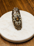 Vintage Floral Enamel Statement Ring