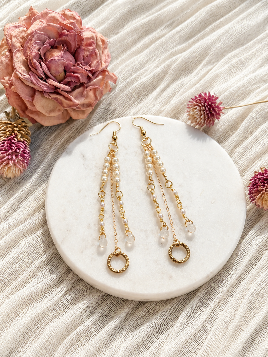 Pearl Cascade Drop Earrings
