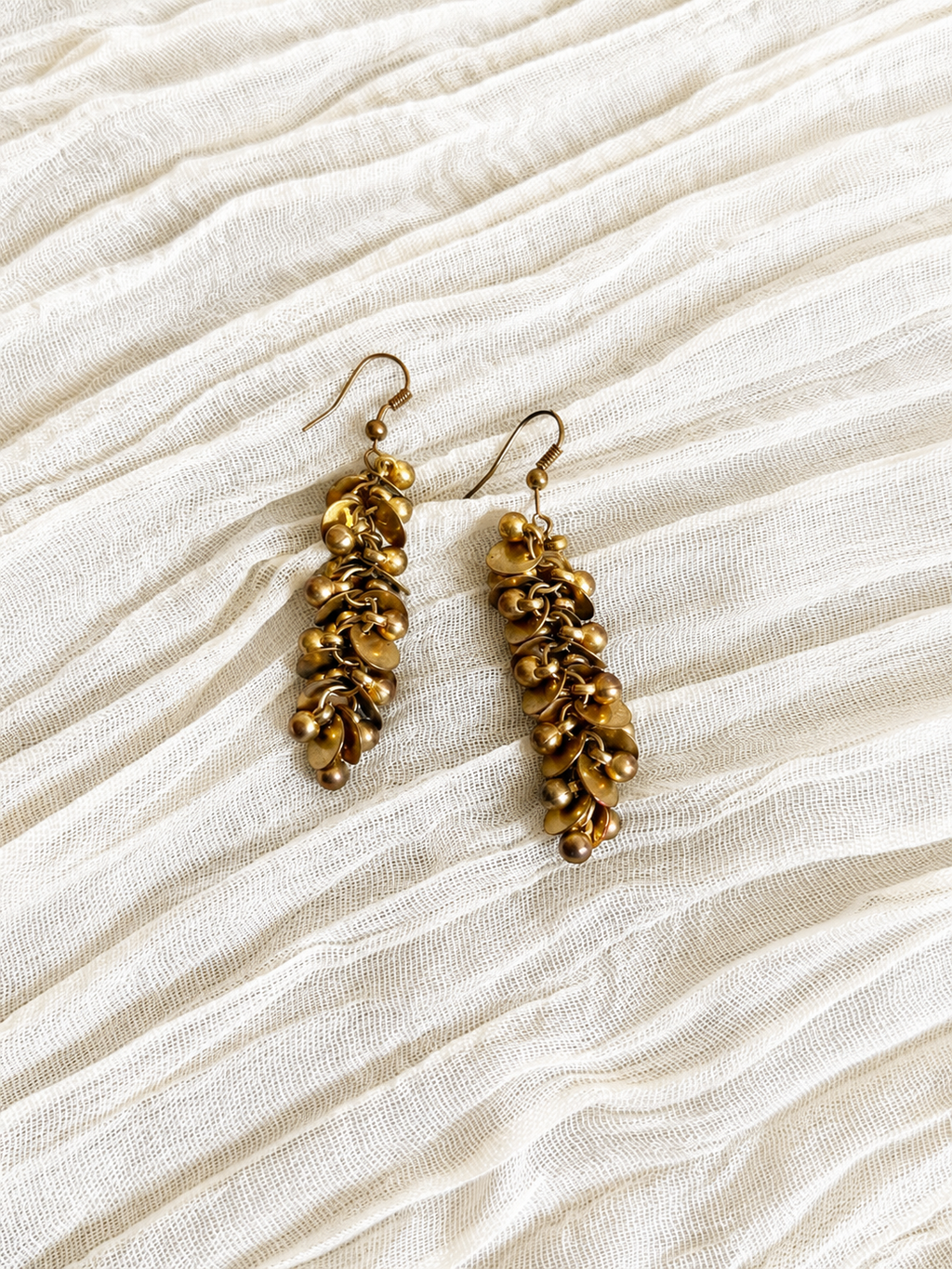 Golden Cascading Disc Earrings