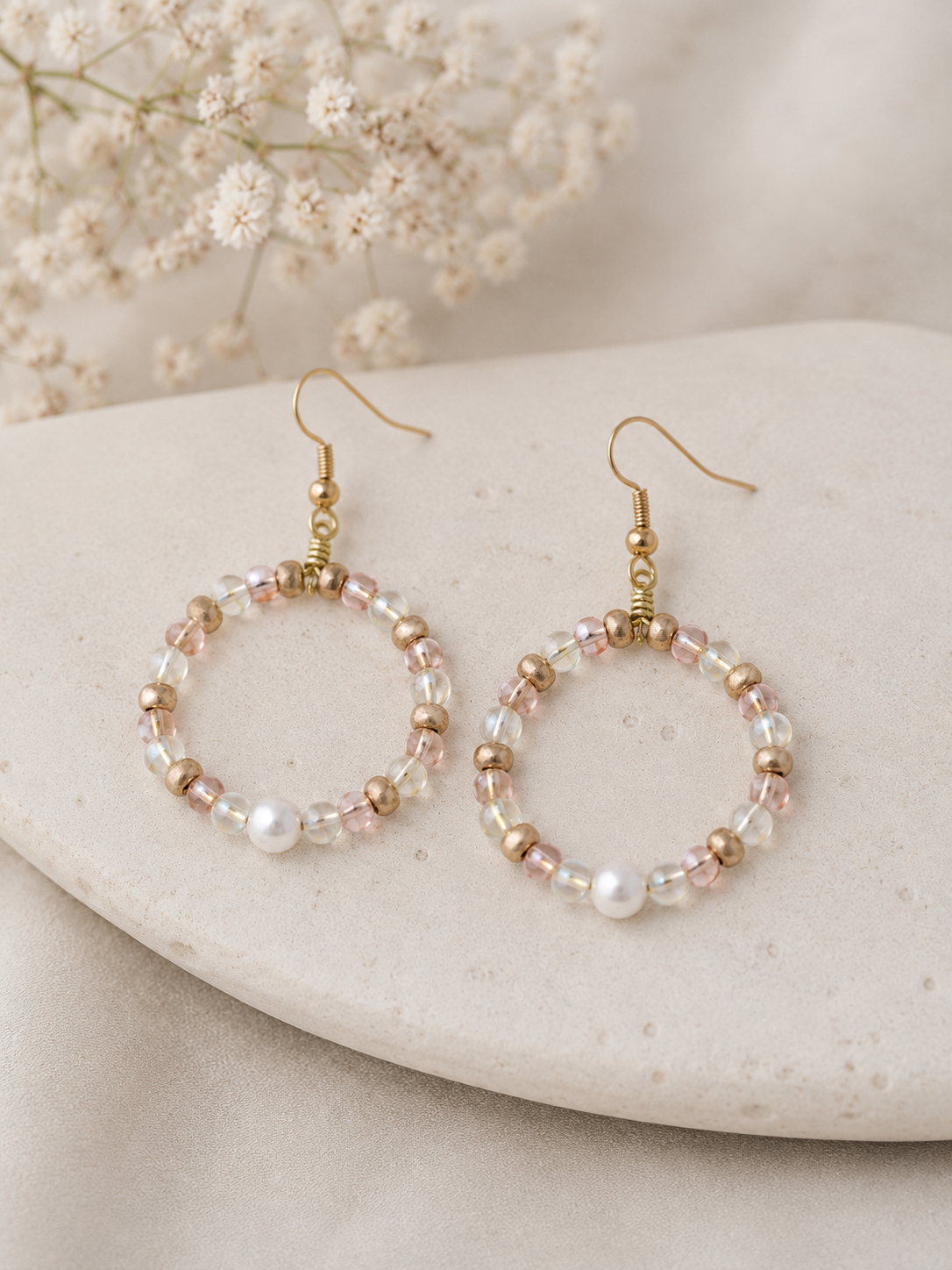 Blush Pearl Halo Earrings