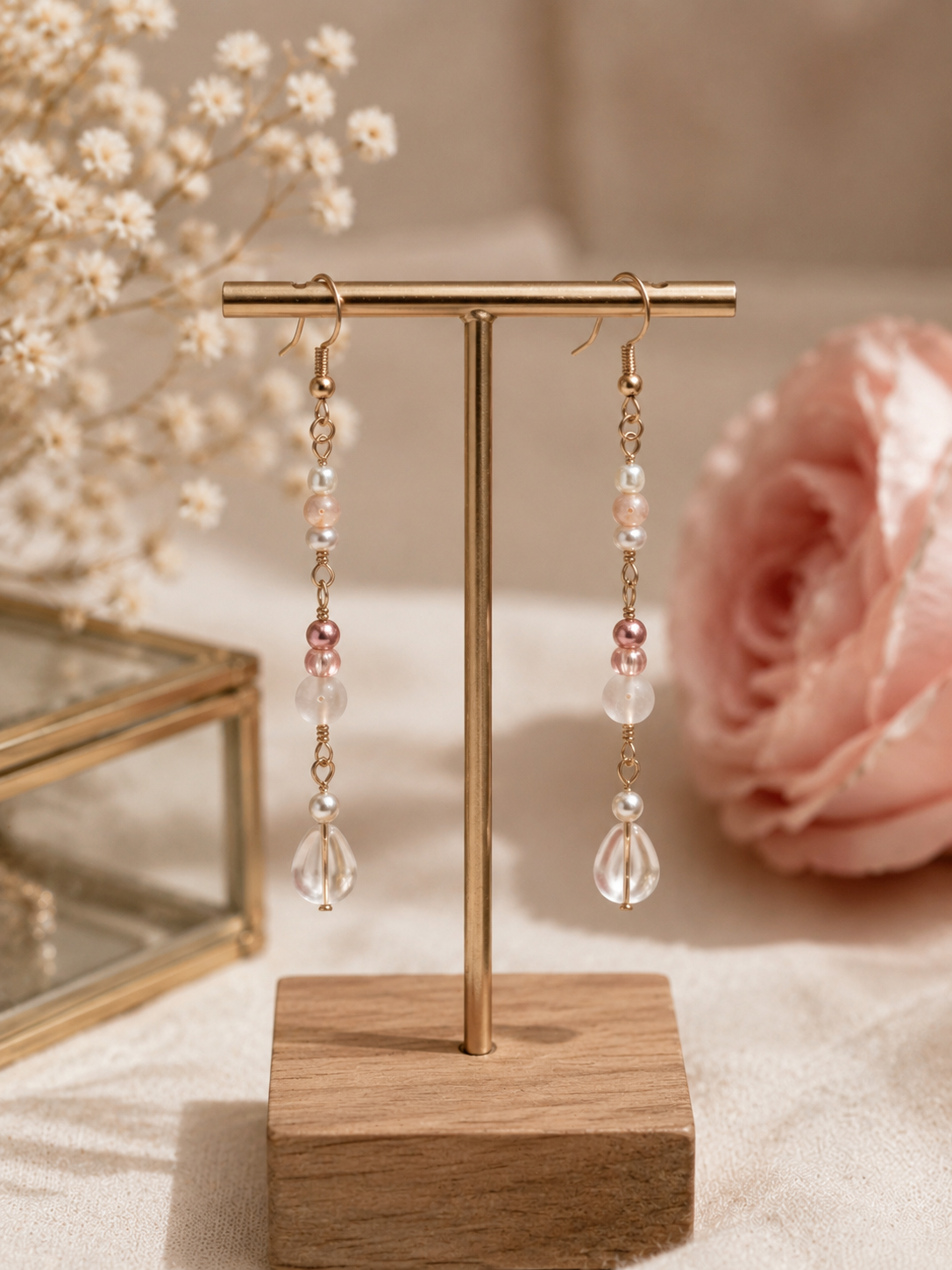 Blush Dewdrop Earrings