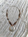 Tiger’s Eye & Amber Silver Pendant Necklace