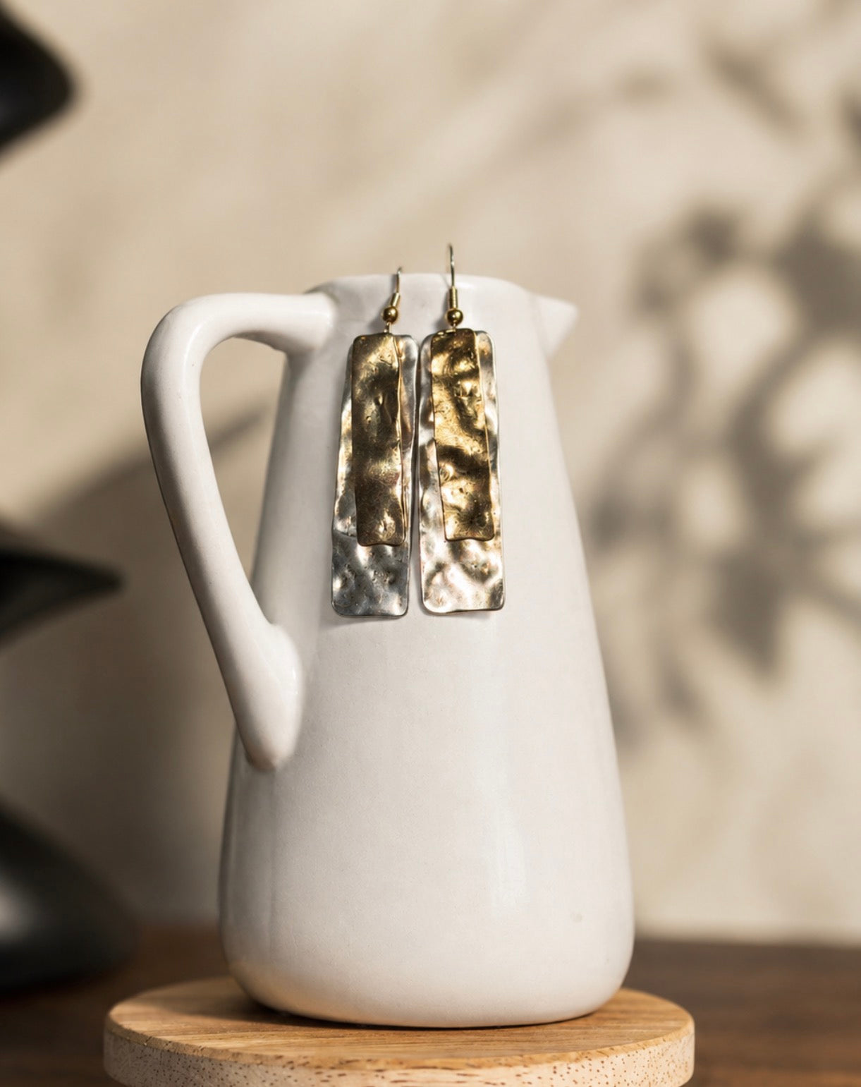 Harper Mixed Metal Hammered Dangle Earrings