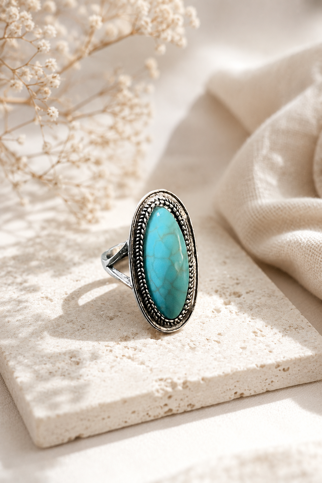 Turquoise Oval Statement Ring