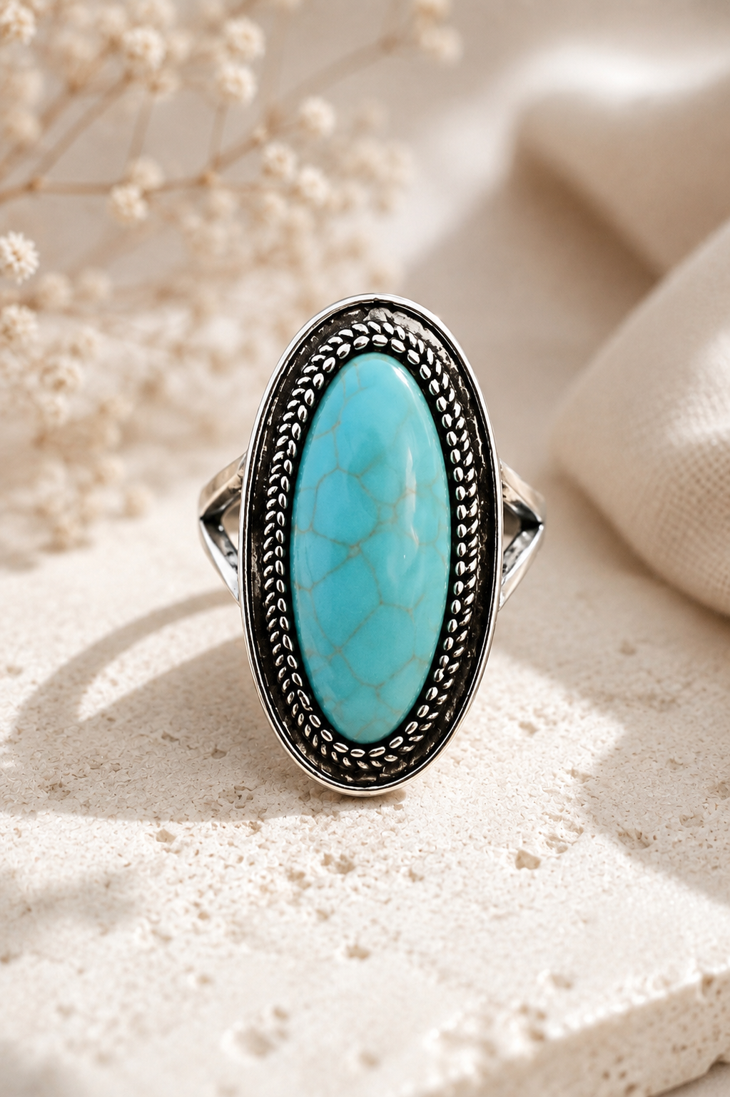 Turquoise Oval Statement Ring