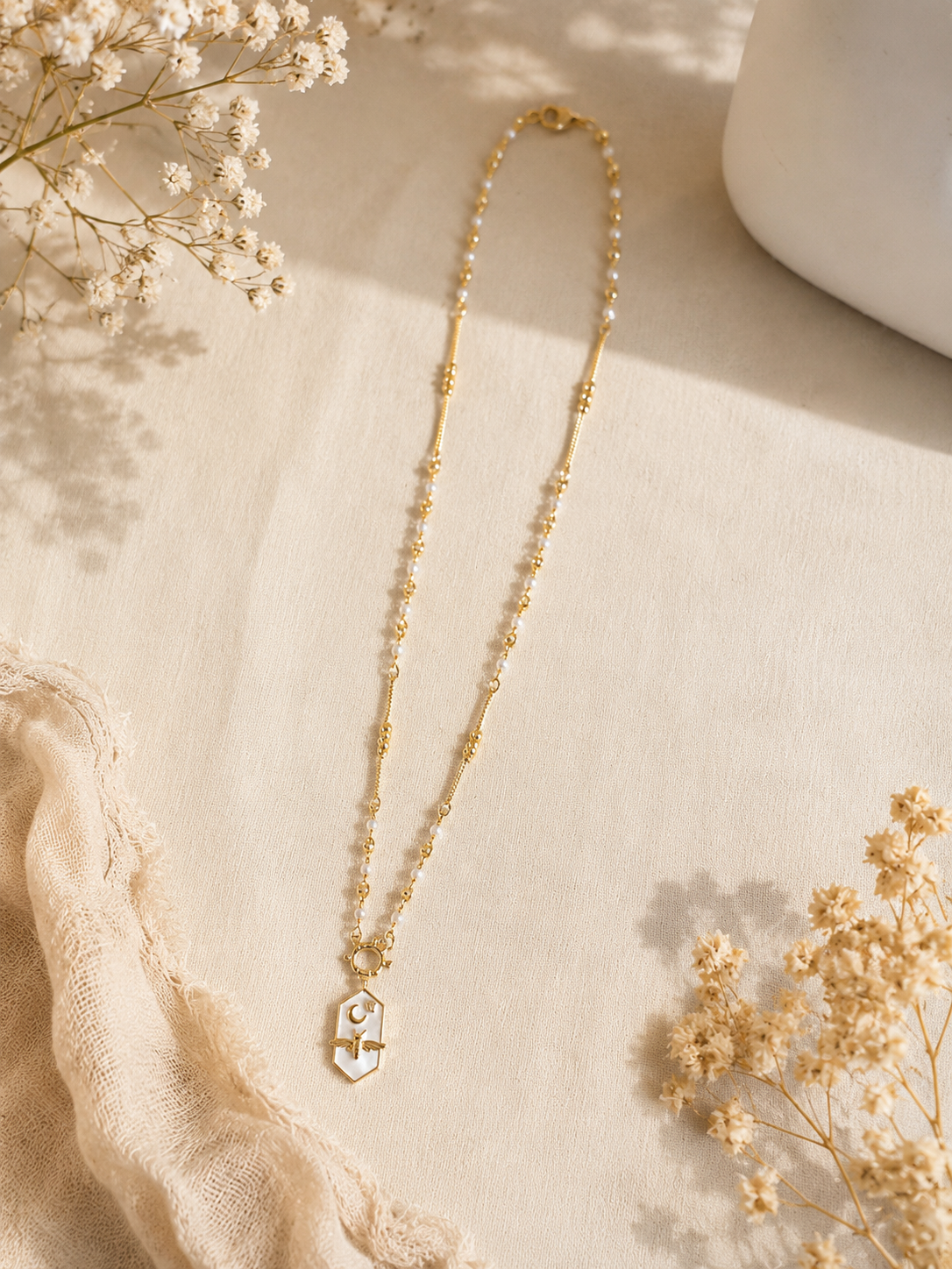 Moonlit Bee Necklace