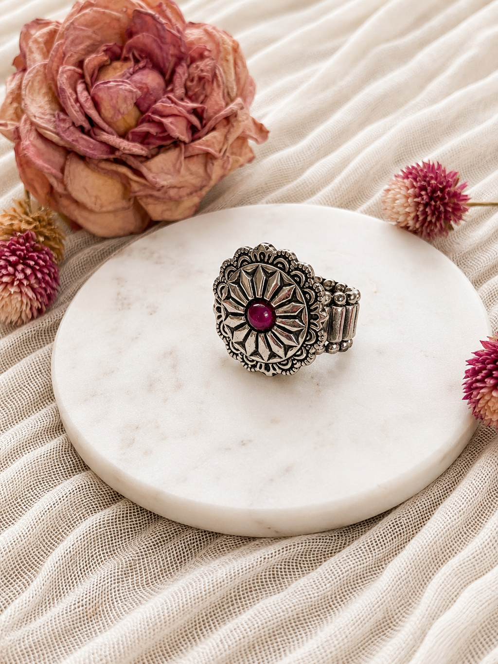 Wildflower Bloom Adjustable Statement Ring